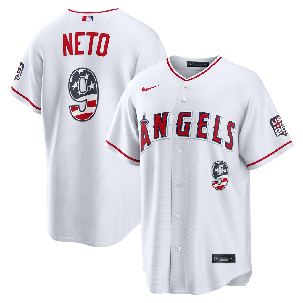 Los Angeles Angels Zach Neto Nike USA 250 Fourth of July Stadium Jersey - White Team Jersey Sports Fan Apparel