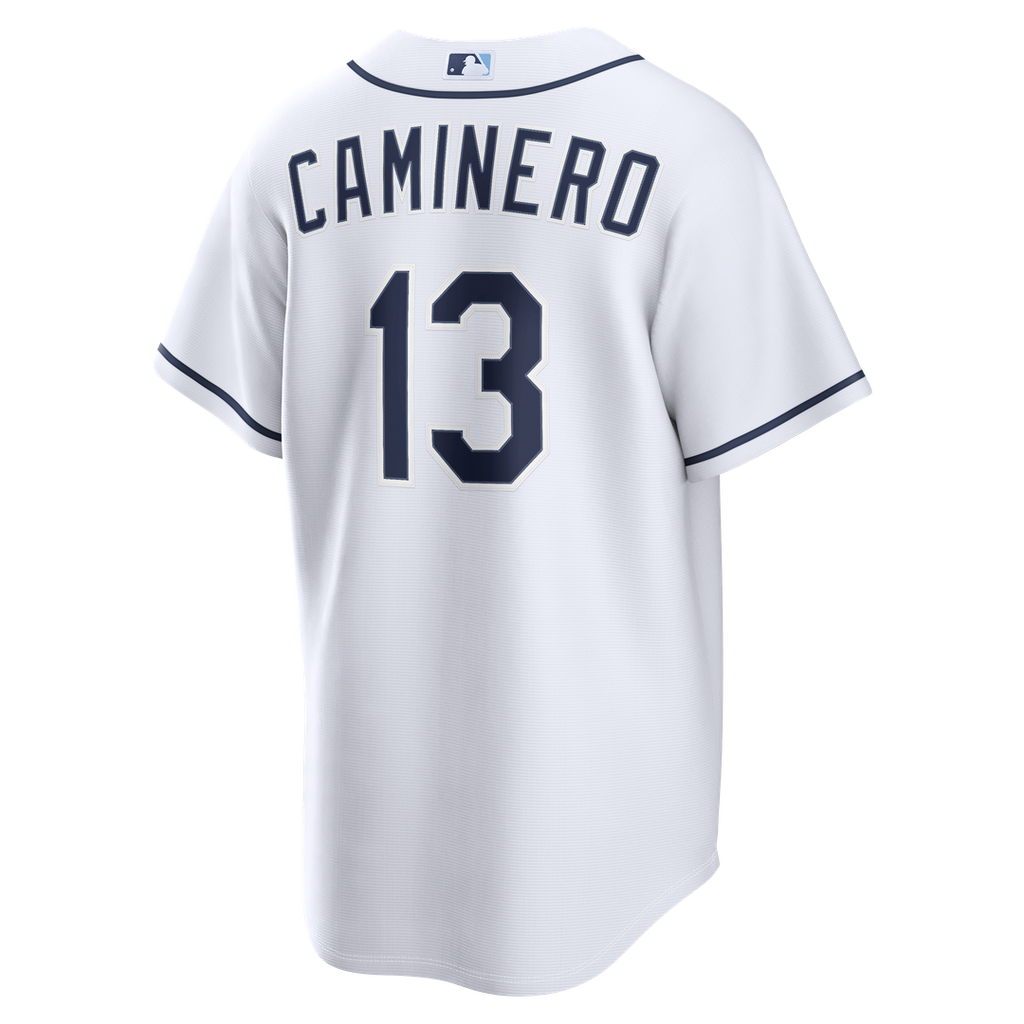Tampa Bay Rays Junior Caminero Nike Home Replica Jersey - White Team Jersey Sports Fan Apparel