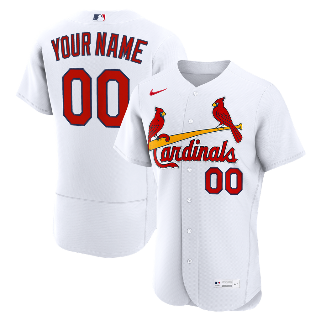 St. Louis Cardinals Nike Home Authentic Custom Jersey - White Team Jersey Sports Fan Apparel