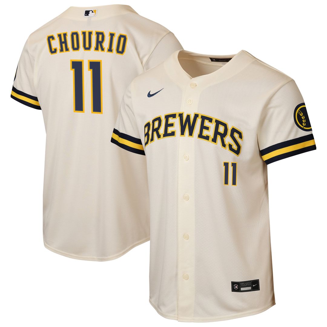 Milwaukee Brewers Jackson Chourio Nike Youth Road Stadium Jersey - Powder Blue Team Jersey Sports Fan Apparel