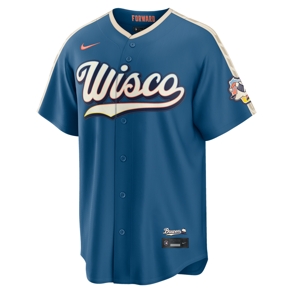Milwaukee Brewers Nike 2026 City Connect Stadium Jersey - Mineral Blue Team Jersey Sports Fan Apparel