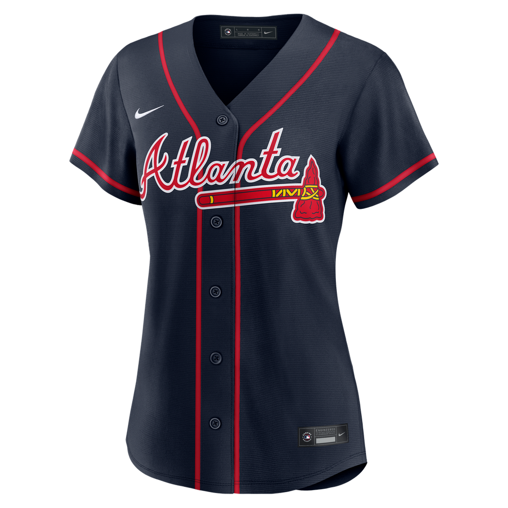 Atlanta Braves Ronald Acuña Jr. Nike Women's Alternate Replica Jersey - Navy Team Jersey Sports Fan Apparel