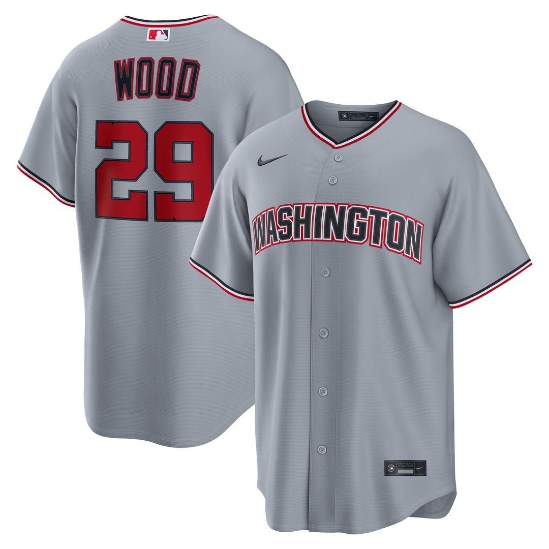 Washington Nationals James Wood Nike Alternate Replica Jersey - Navy Team Jersey Sports Fan Apparel