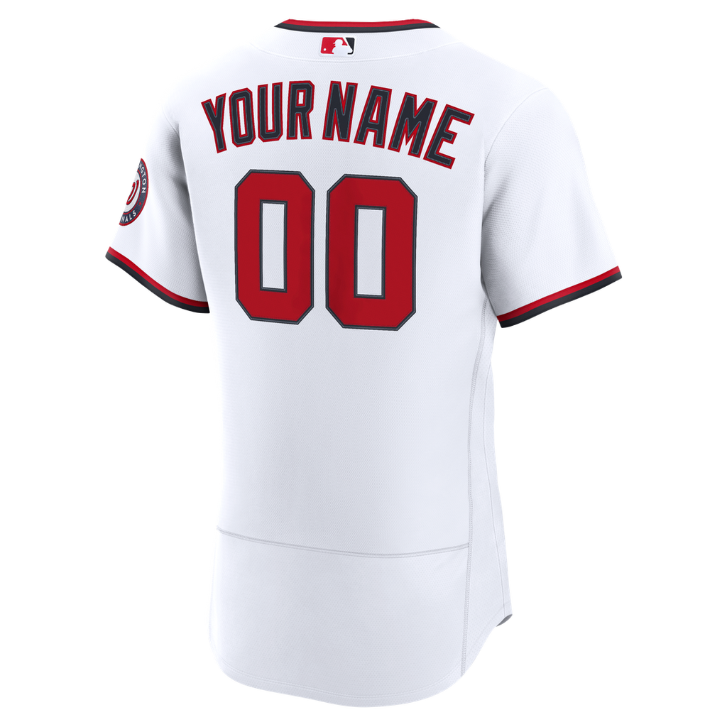 Washington Nationals Nike Home Authentic Custom Jersey - White Team Jersey Sports Fan Apparel