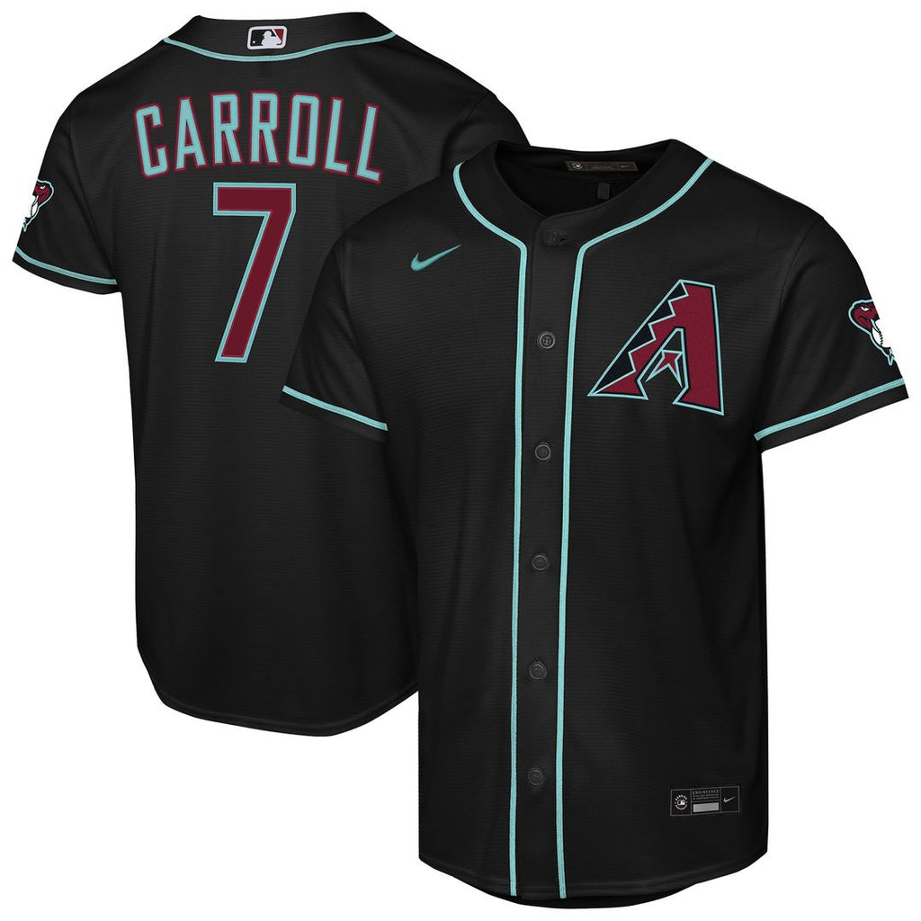 Arizona Diamondbacks Corbin Carroll Nike Youth Alternate Stadium Jersey - Black Team Jersey Sports Fan Apparel
