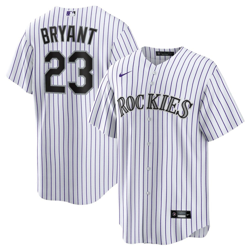 Colorado Rockies Kris Bryant Nike Replica Player Jersey - White/Purple Team Jersey Sports Fan Apparel