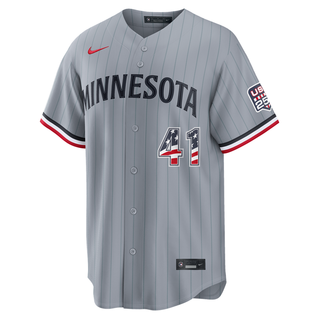 Minnesota Twins Joe Ryan Nike USA 250 Fourth of July Road Stadium Jersey - Gray Team Jersey Sports Fan Apparel