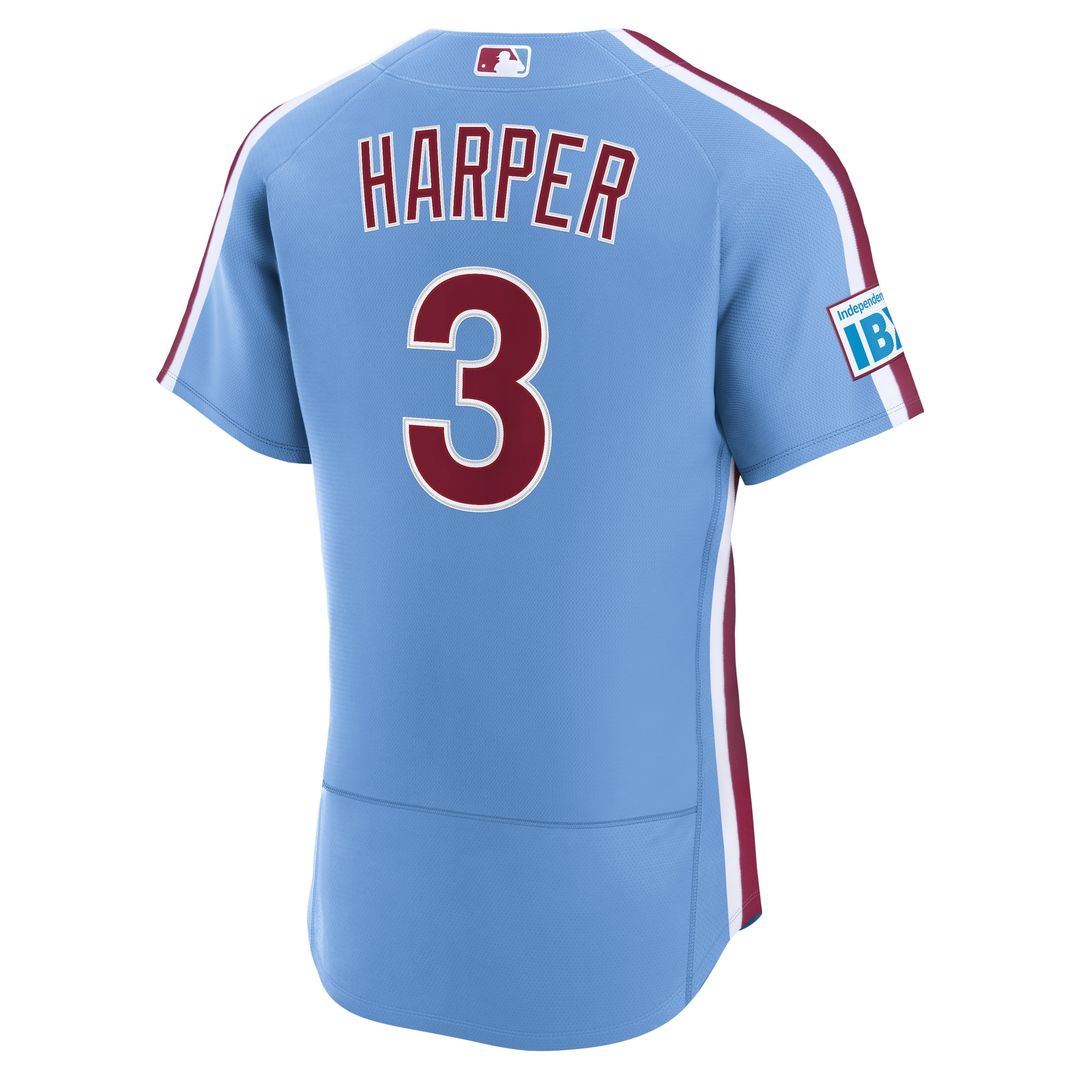 Philadelphia Phillies Bryce Harper Nike Home Authentic Sponsor Patch Jersey - White Team Jersey Sports Fan Apparel