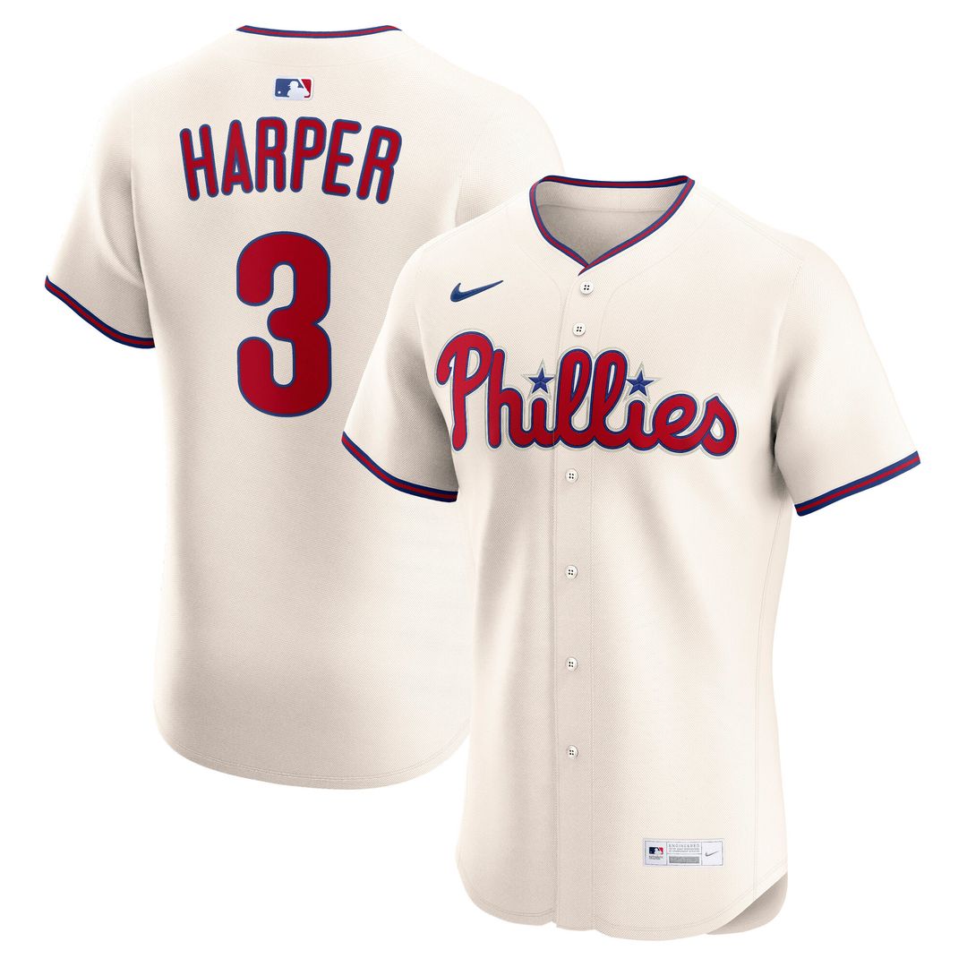 Philadelphia Phillies Bryce Harper Nike Home Elite Jersey - White Team Jersey Sports Fan Apparel