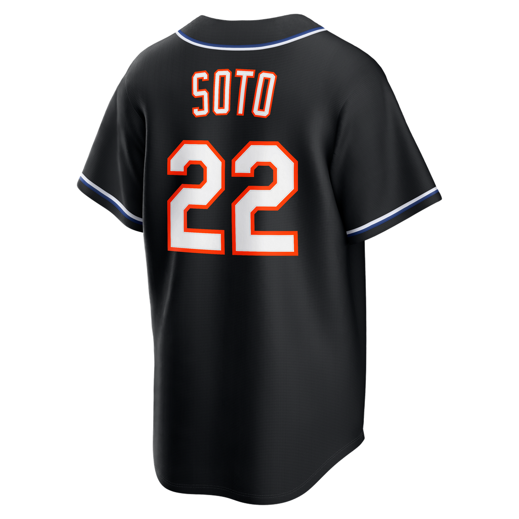 New York Mets Juan Soto Nike Fashion Replica Black Out Jersey Team Jersey Sports Fan Apparel