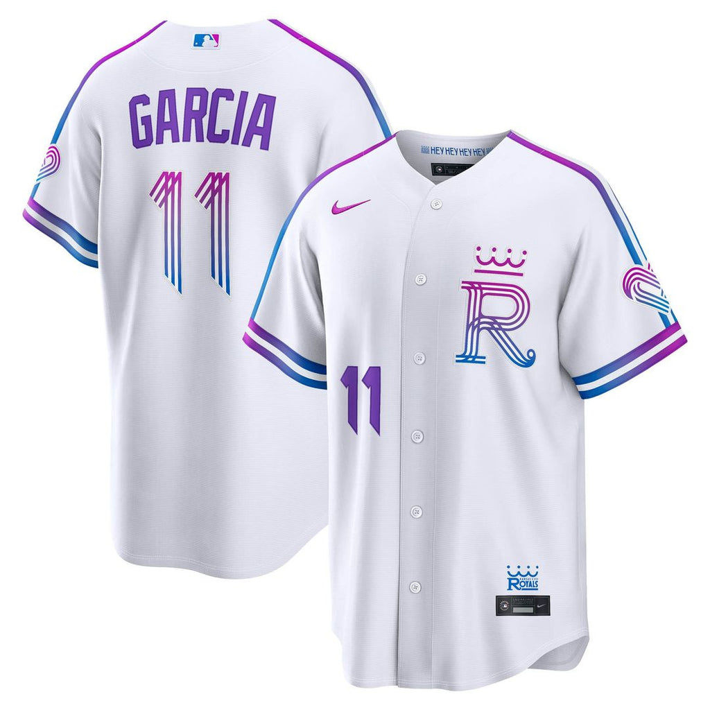 Kansas City Royals Maikel Garcia Nike 2026 City Connect Stadium Jersey - White Team Jersey Sports Fan Apparel