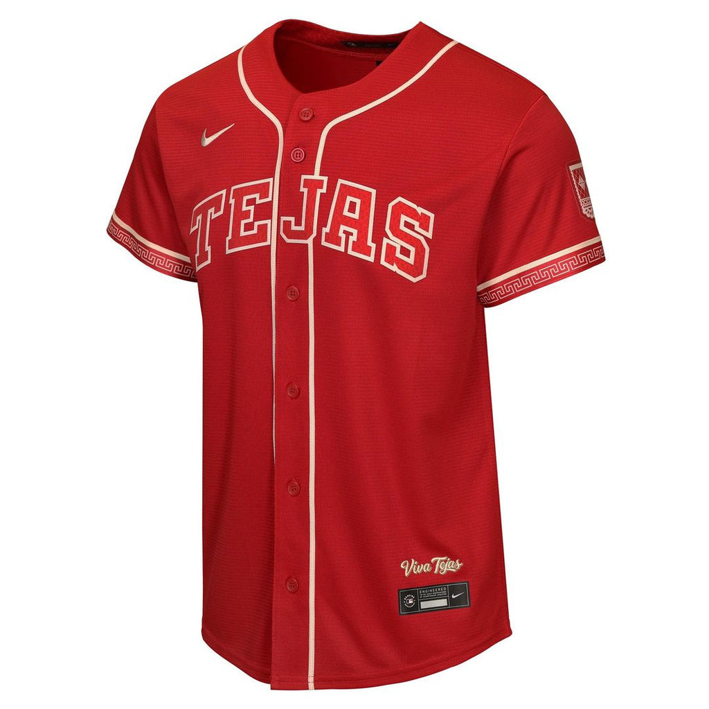 Texas Rangers Jacob deGrom Nike Youth 2026 City Connect Stadium Jersey - Red Team Jersey Sports Fan Apparel