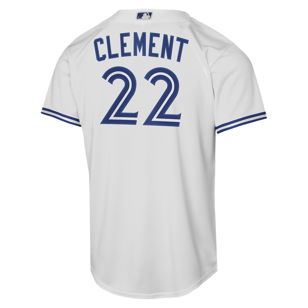 Toronto Blue Jays Ernie Clement Nike Youth Home Baseline Jersey - White Team Jersey Sports Fan Apparel