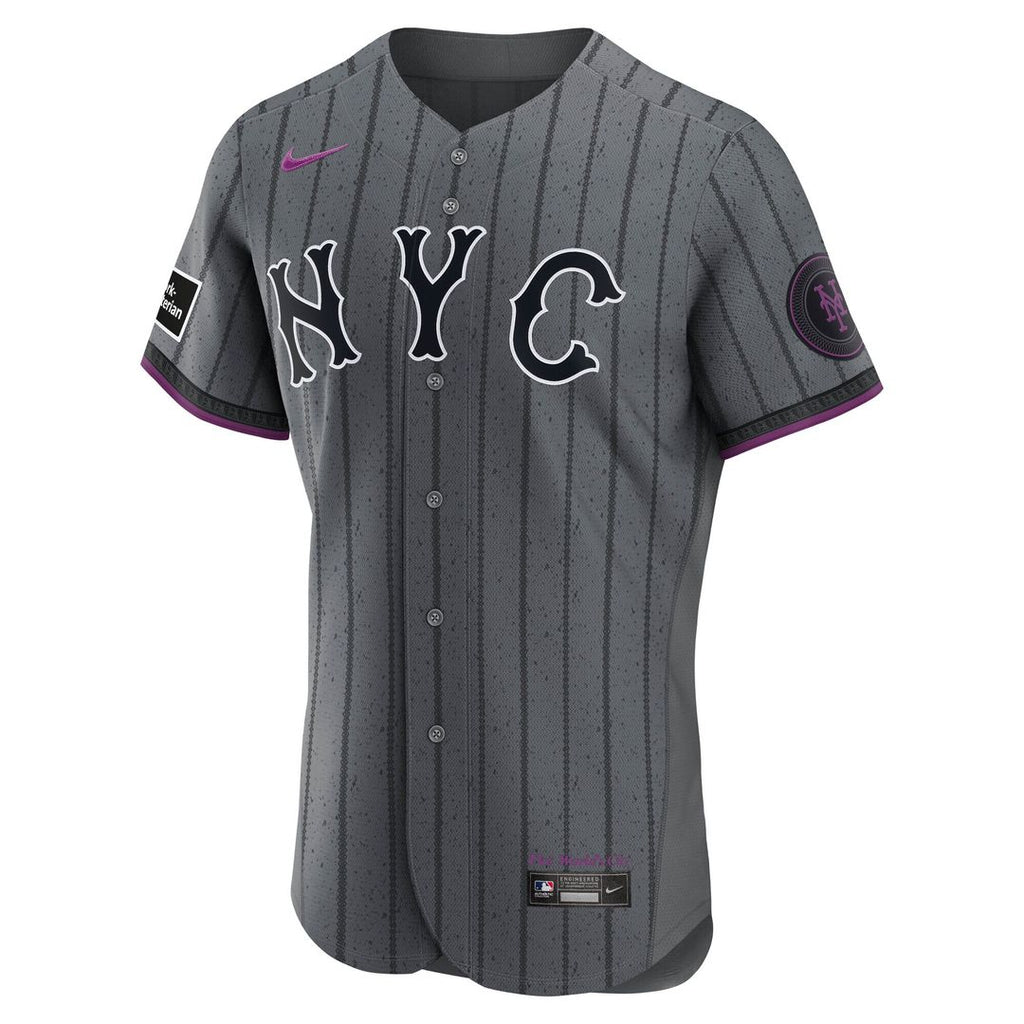 New York Mets Francisco Lindor Nike City Connect Authentic Sponsor Patch Jersey - Gray Team Jersey Sports Fan Apparel