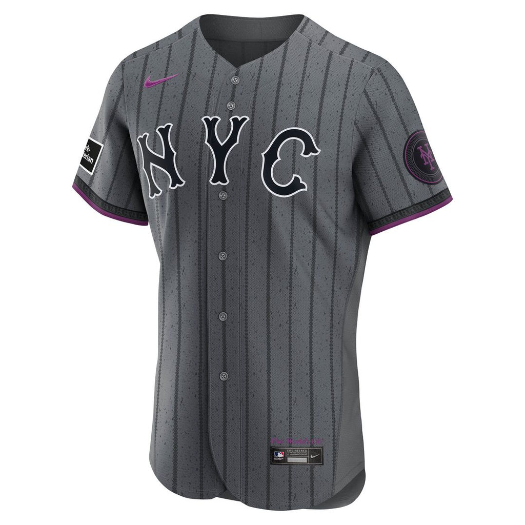 New York Mets Nike City Connect Authentic Sponsor Patch Jersey - Gray Team Jersey Sports Fan Apparel