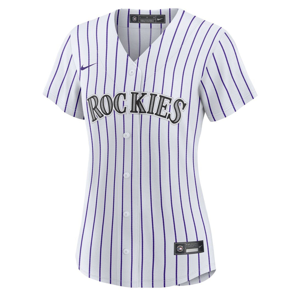 Colorado Rockies Kris Bryant Nike Women's Replica Player Jersey - White/Purple Team Jersey Sports Fan Apparel