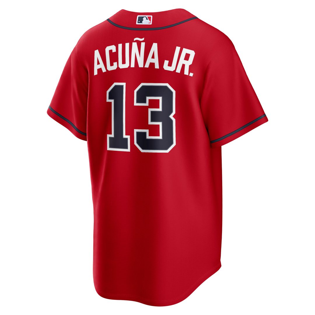 Atlanta Braves Ronald Acuña Jr. Nike Alternate 2 Replica Jersey - Red Team Jersey Sports Fan Apparel