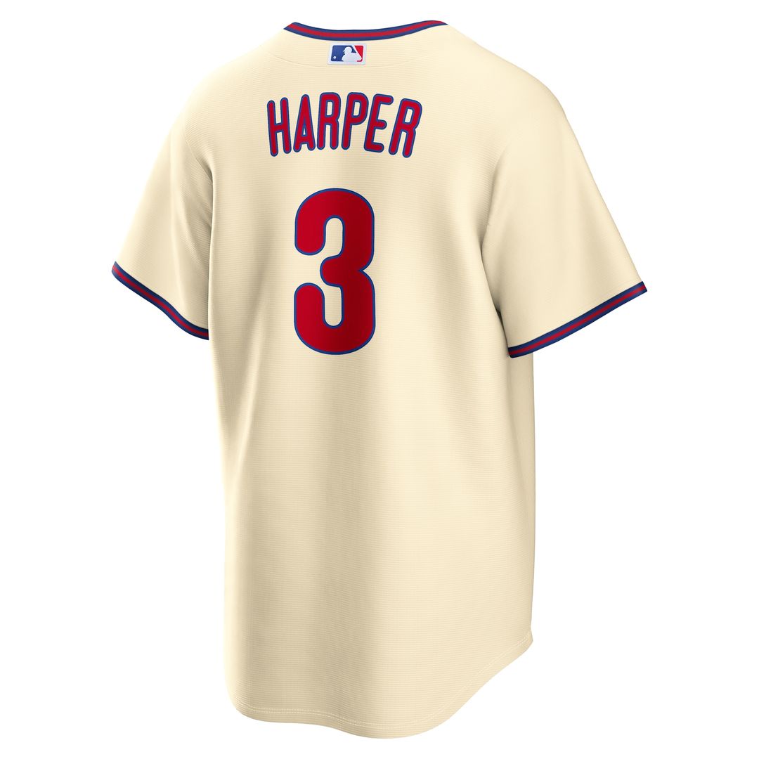 Philadelphia Phillies Bryce Harper Nike Alternate Replica Jersey - Cream Team Jersey Sports Fan Apparel