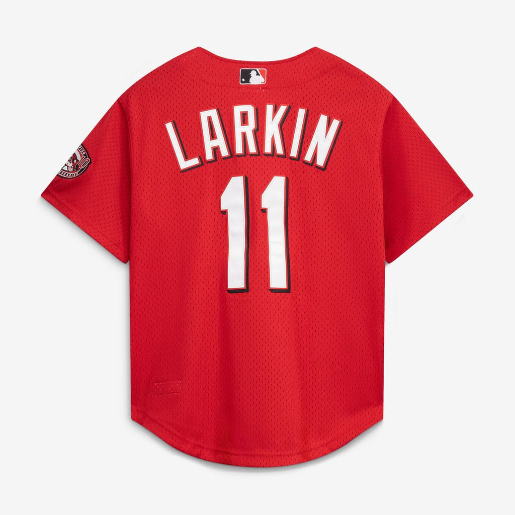 Cincinnati Reds Barry Larkin Mitchell & Ness Throwback Cooperstown Mesh Batting Practice Jersey - Red Team Jersey Sports Fan Apparel