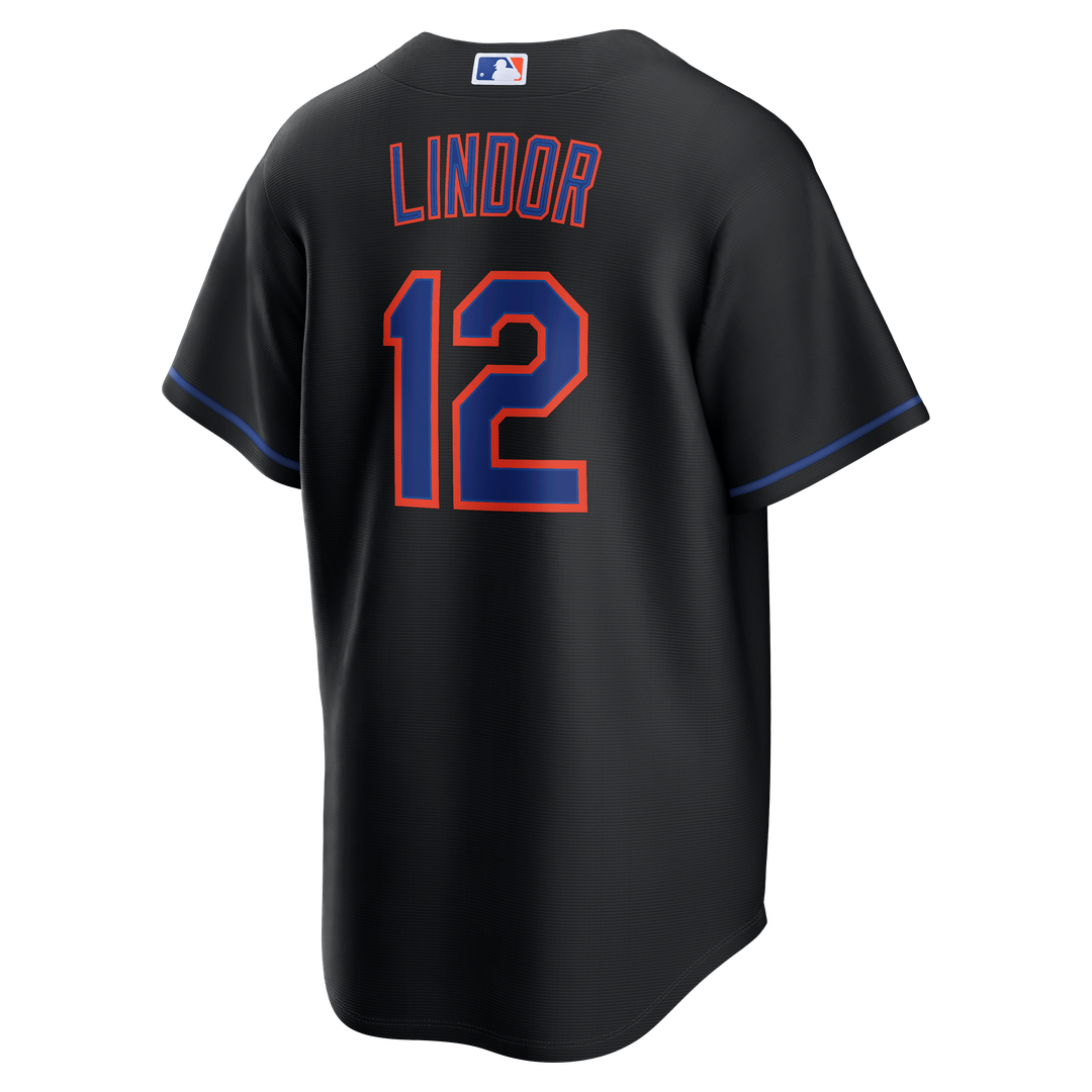 New York Mets Francisco Lindor Nike Alternate Replica Jersey - Black Team Jersey Sports Fan Apparel