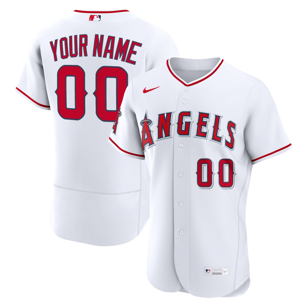 Los Angeles Angels Nike Home Authentic Custom Jersey - White Team Jersey Sports Fan Apparel