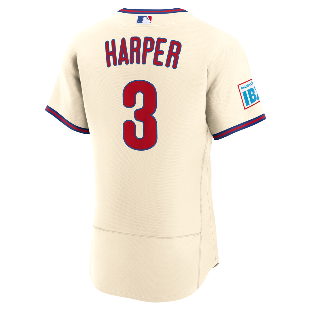 Philadelphia Phillies Bryce Harper Nike Home Authentic Sponsor Patch Jersey - White Team Jersey Sports Fan Apparel