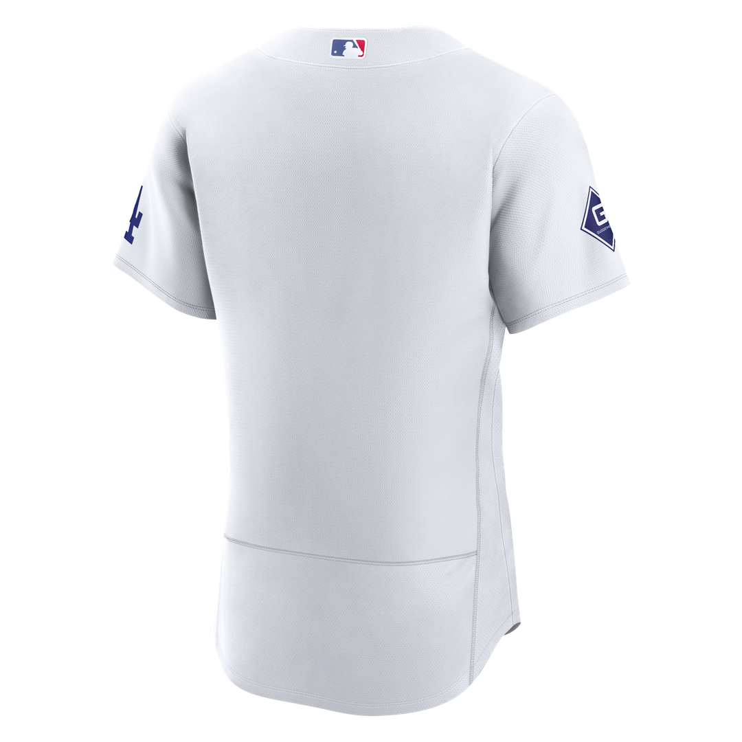Los Angeles Dodgers Nike Home Sponsor Patch Authentic Jersey - White Team Jersey Sports Fan Apparel
