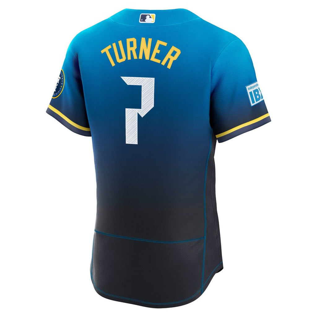 Philadelphia Phillies Trea Turner Nike City Connect Authentic Sponsor Patch Jersey - Navy Team Jersey Sports Fan Apparel