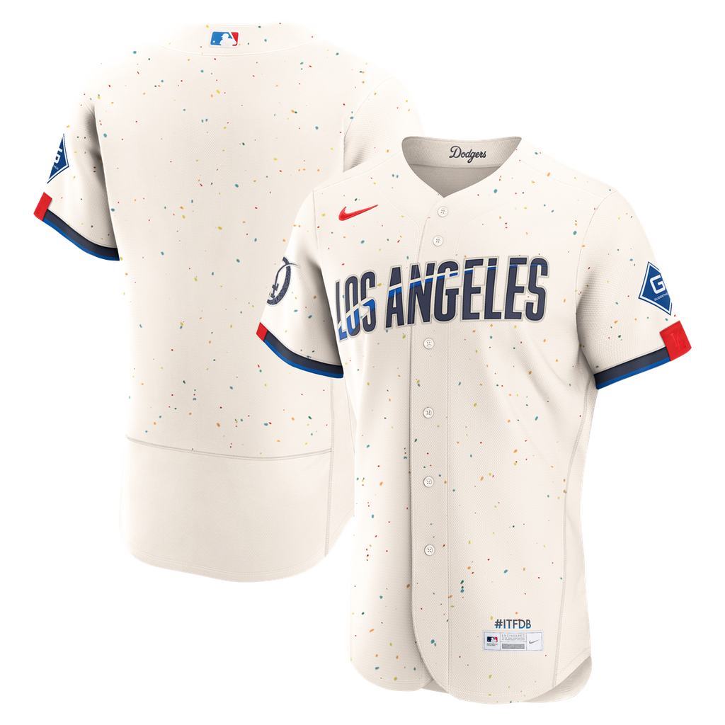 Los Angeles Dodgers Nike City Connect Authentic Sponsor Patch Jersey - Cream Team Jersey Sports Fan Apparel