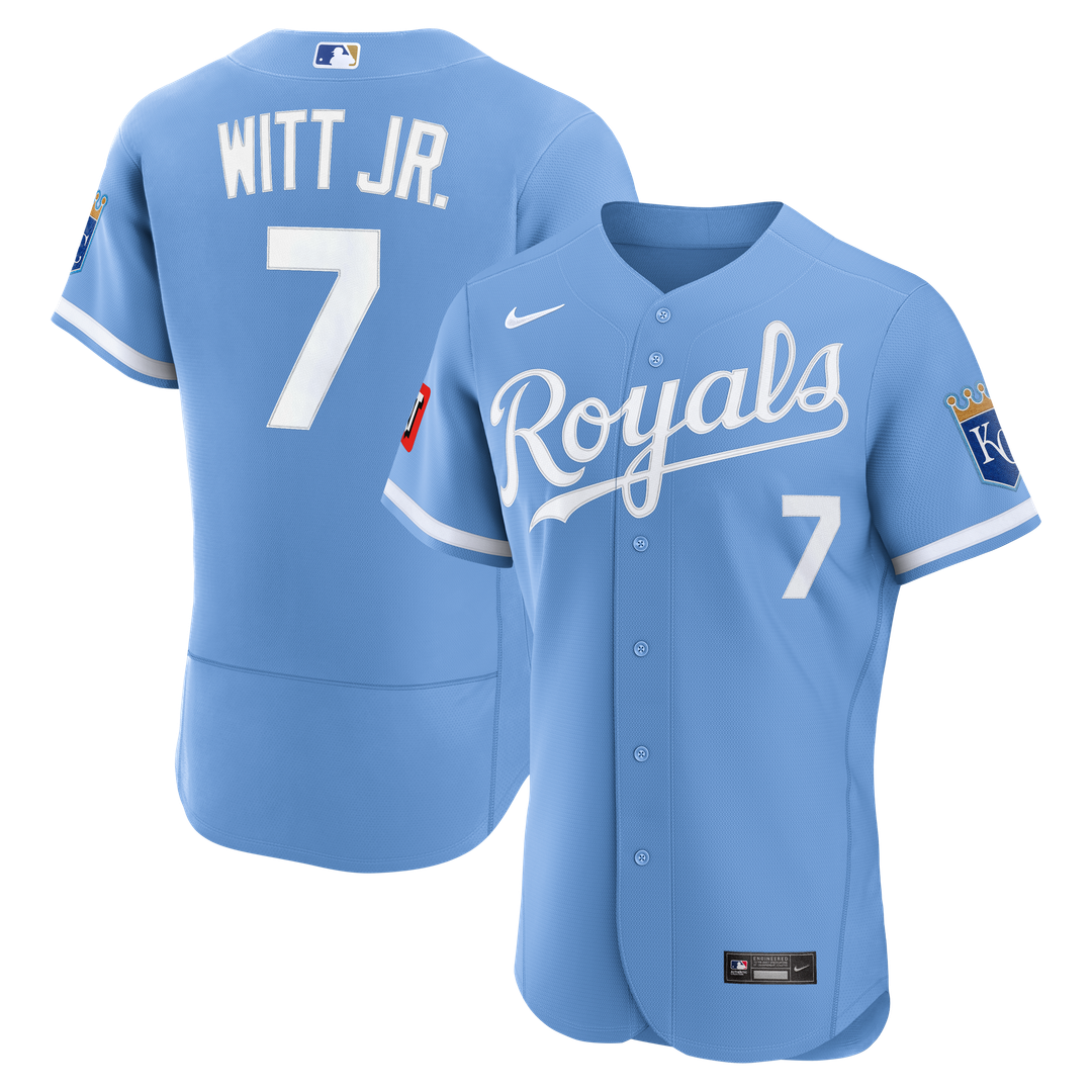 Kansas City Royals Bobby Witt Jr. Nike Home Authentic Sponsor Patch Jersey - White Team Jersey Sports Fan Apparel
