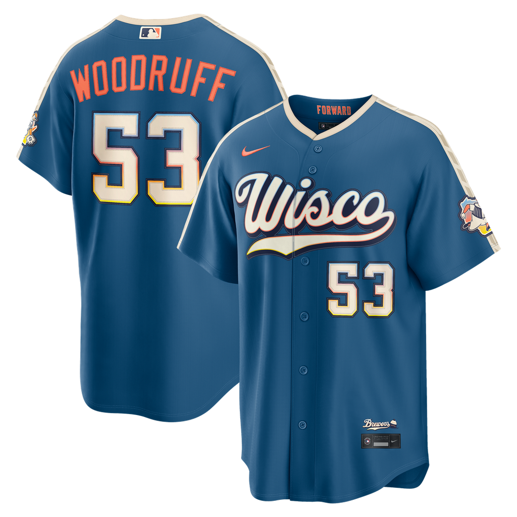 Milwaukee Brewers Brandon Woodruff Nike 2026 City Connect Stadium Jersey - Mineral Blue Team Jersey Sports Fan Apparel