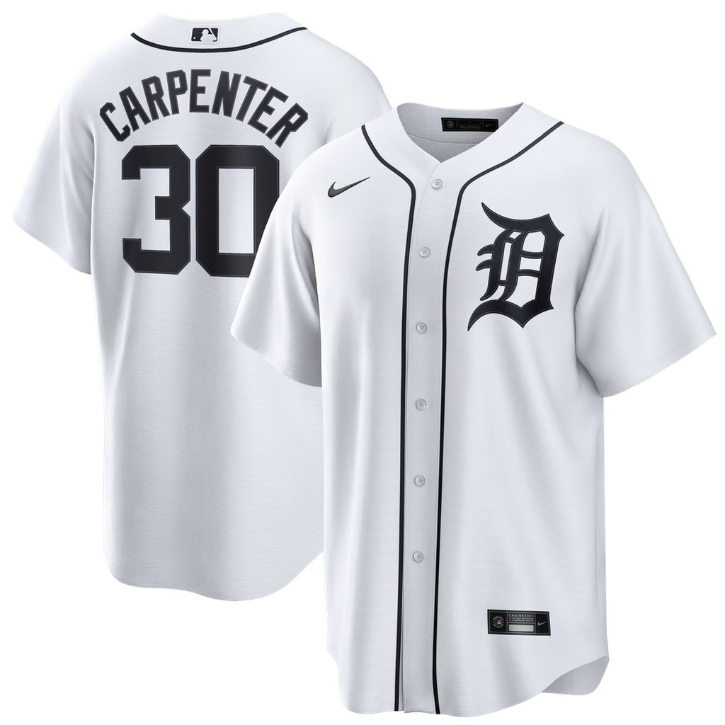 Detroit Tigers Kerry Carpenter Nike Home Replica Jersey - White Team Jersey Sports Fan Apparel
