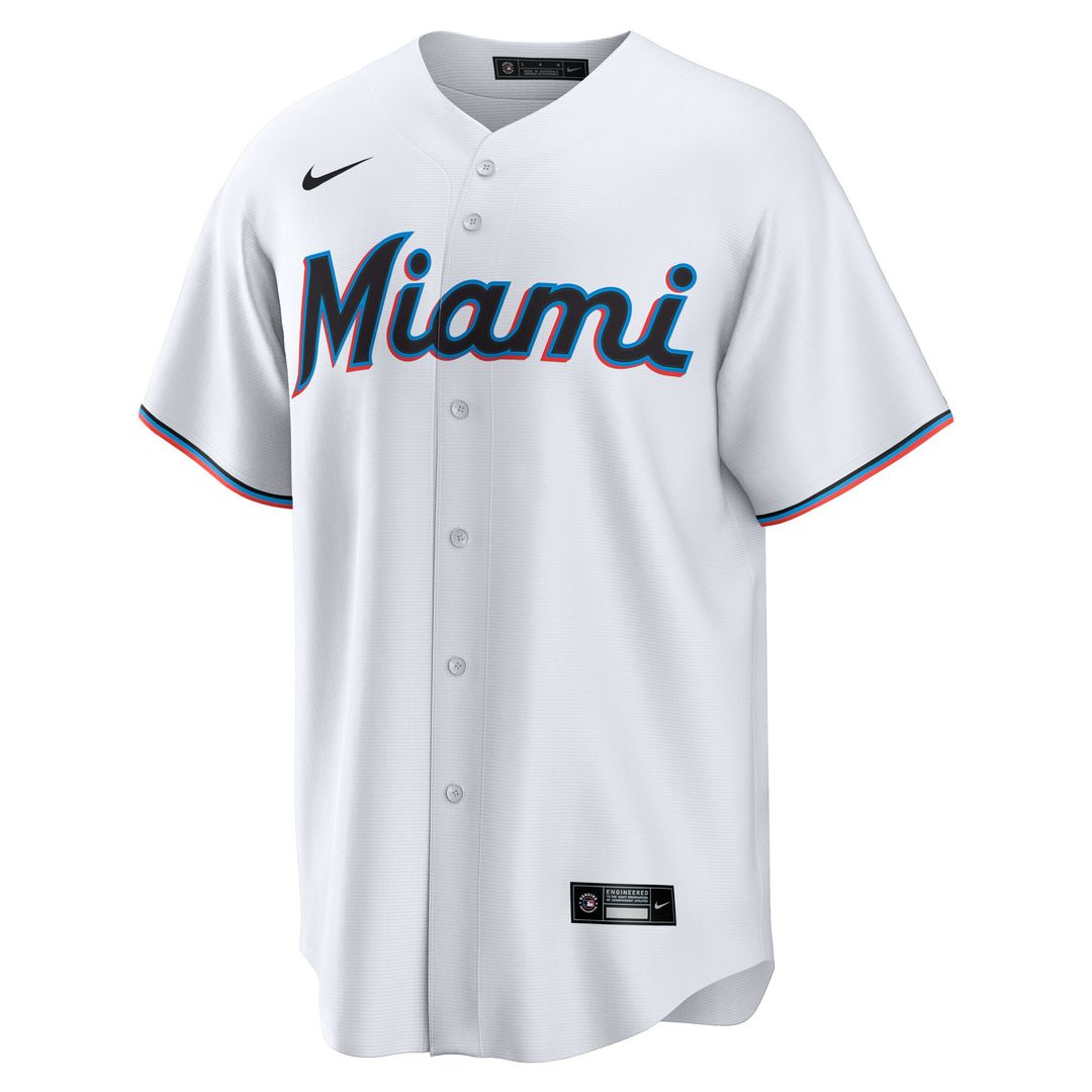 Miami Marlins Liam Hicks Nike Home Replica Jersey - White Team Jersey Sports Fan Apparel