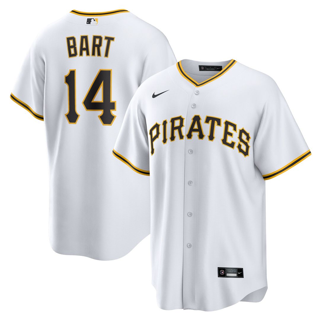 Pittsburgh Pirates Joey Bart Nike Home Replica Jersey - White Team Jersey Sports Fan Apparel