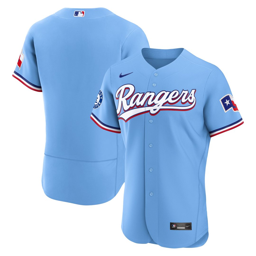 Texas Rangers Nike Alternate Authentic Jersey - Light Blue Team Jersey Sports Fan Apparel