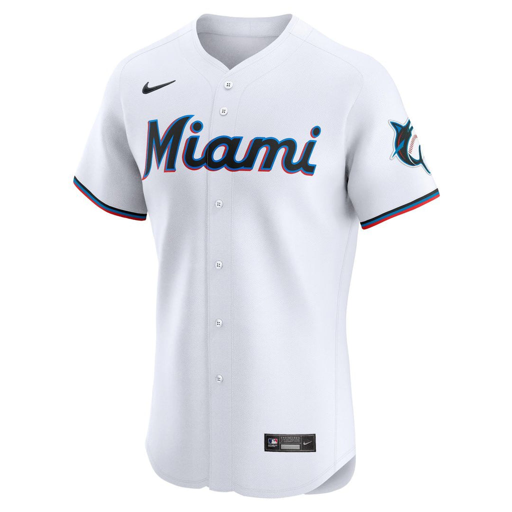 Miami Marlins Eury Perez Nike Home Elite Player Jersey - White Team Jersey Sports Fan Apparel