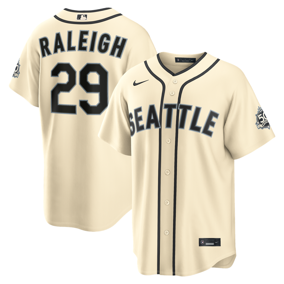 Seattle Mariners Cal Raleigh Nike Alternate 50th Season Patch Stadium Jersey - Teal Team Jersey Sports Fan Apparel