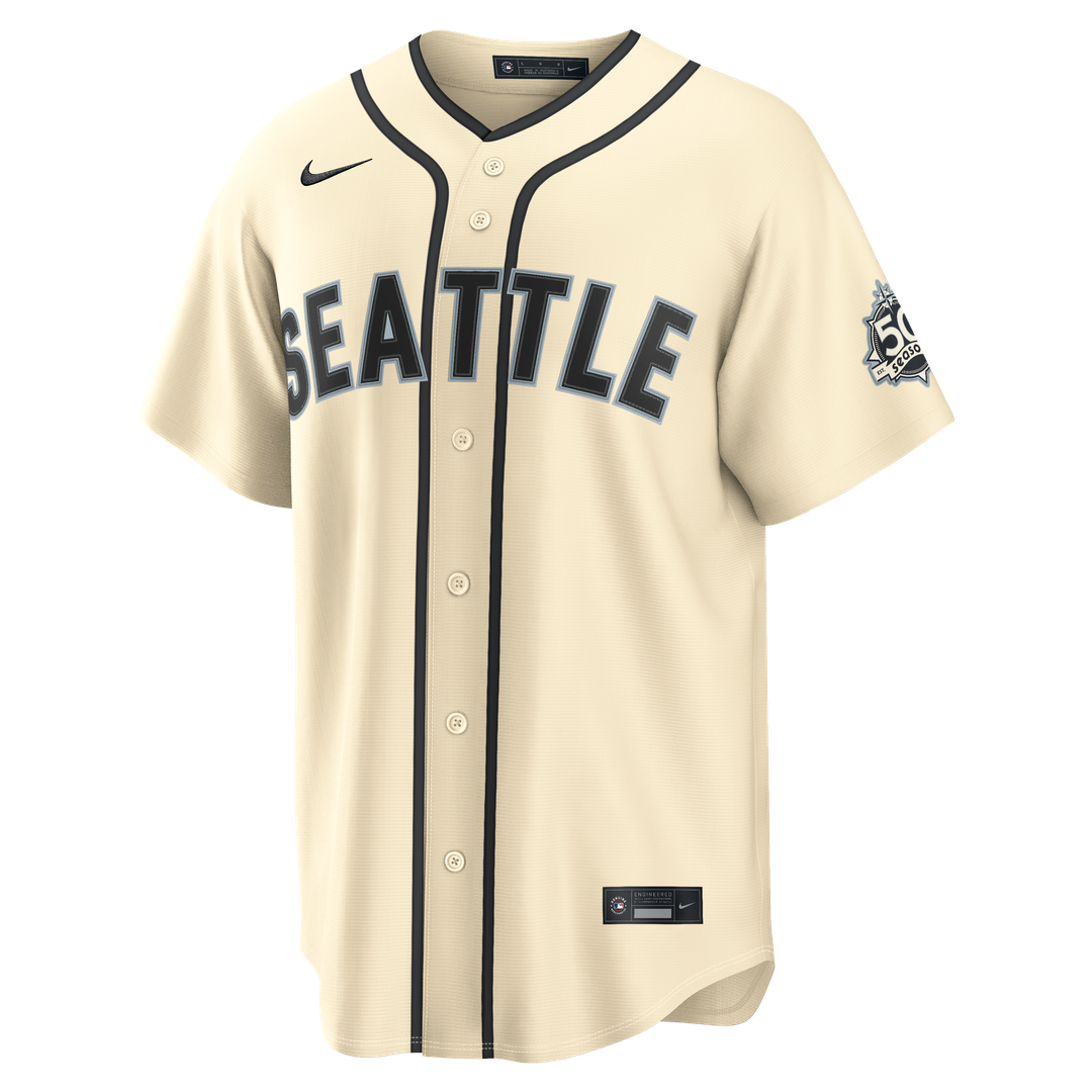 Seattle Mariners Cal Raleigh Nike Alternate Stadium Jersey - Cream Team Jersey Sports Fan Apparel