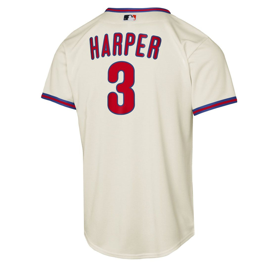 Philadelphia Phillies Bryce Harper Nike Youth Alternate 2 Replica Jersey - Cream Team Jersey Sports Fan Apparel