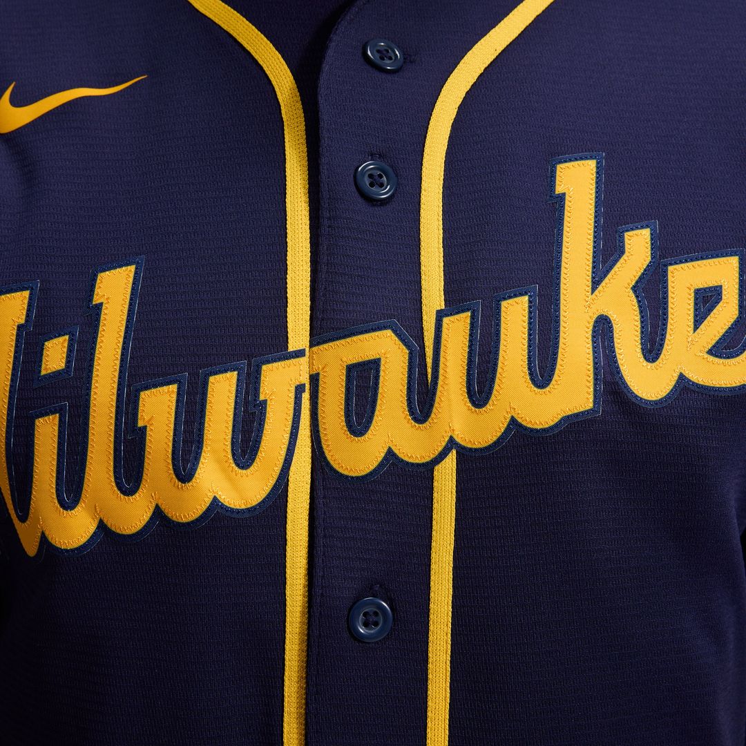 Milwaukee Brewers Nike Alternate Replica Team Jersey - Navy Team Jersey Sports Fan Apparel