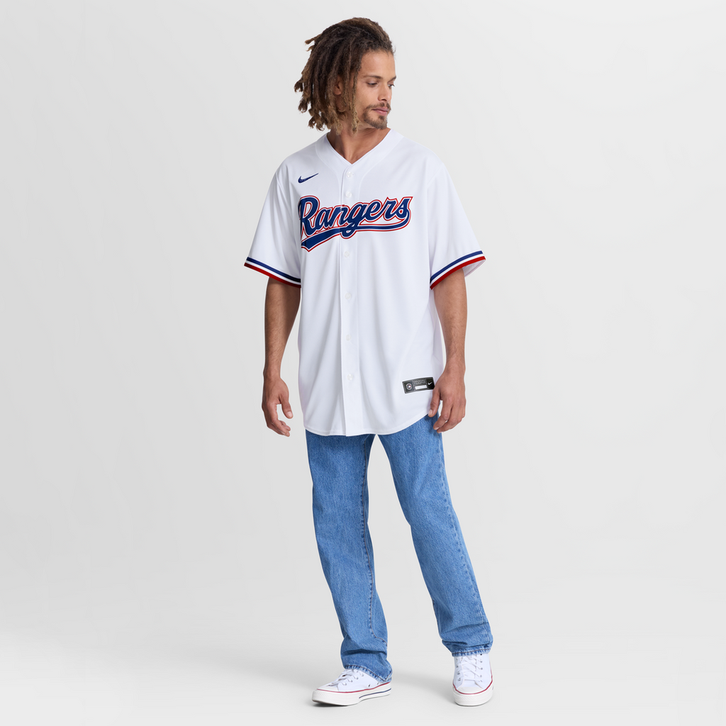 Texas Rangers Jake Burger Nike Home Replica Jersey - White Team Jersey Sports Fan Apparel
