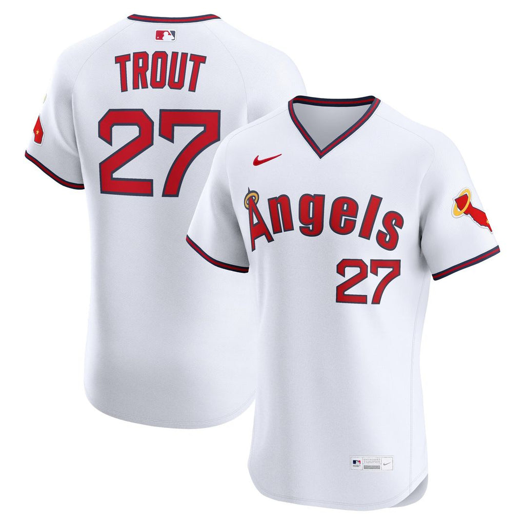 Los Angeles Angels Mike Trout Nike Alternate 2 Elite Jersey - White Team Jersey Sports Fan Apparel