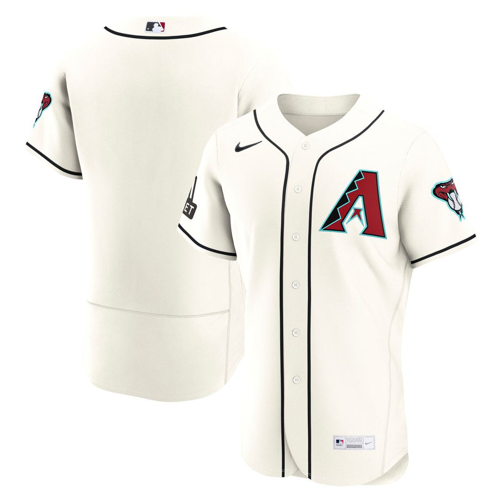Arizona Diamondbacks Nike Home Sponsor Patch Authentic Jersey - Cream Team Jersey Sports Fan Apparel