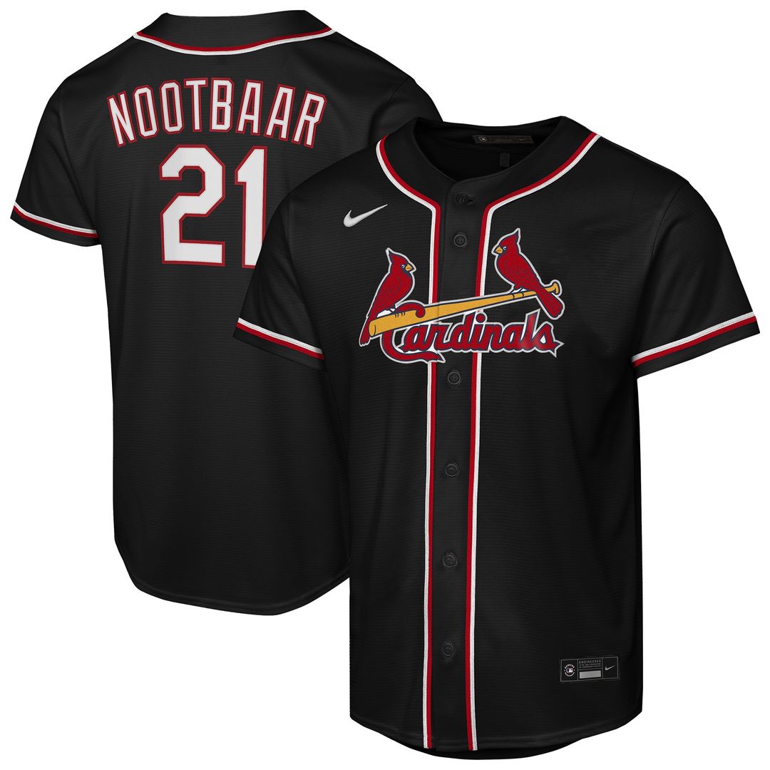 St. Louis Cardinals Lars Nootbaar Nike Youth Fashion Replica Player Jersey - Black Team Jersey Sports Fan Apparel