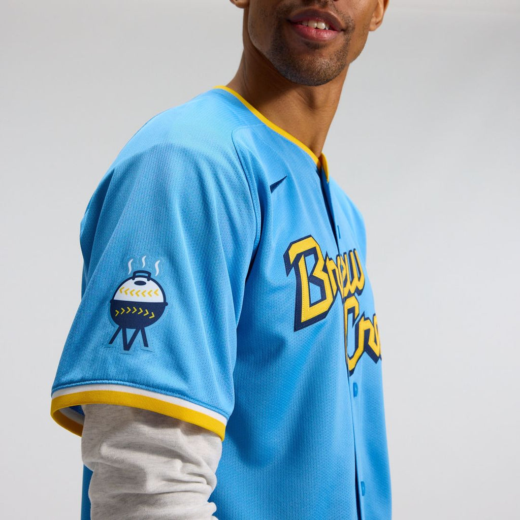 Milwaukee Brewers Nike City Connect Limited Jersey - Light Blue Team Jersey Sports Fan Apparel