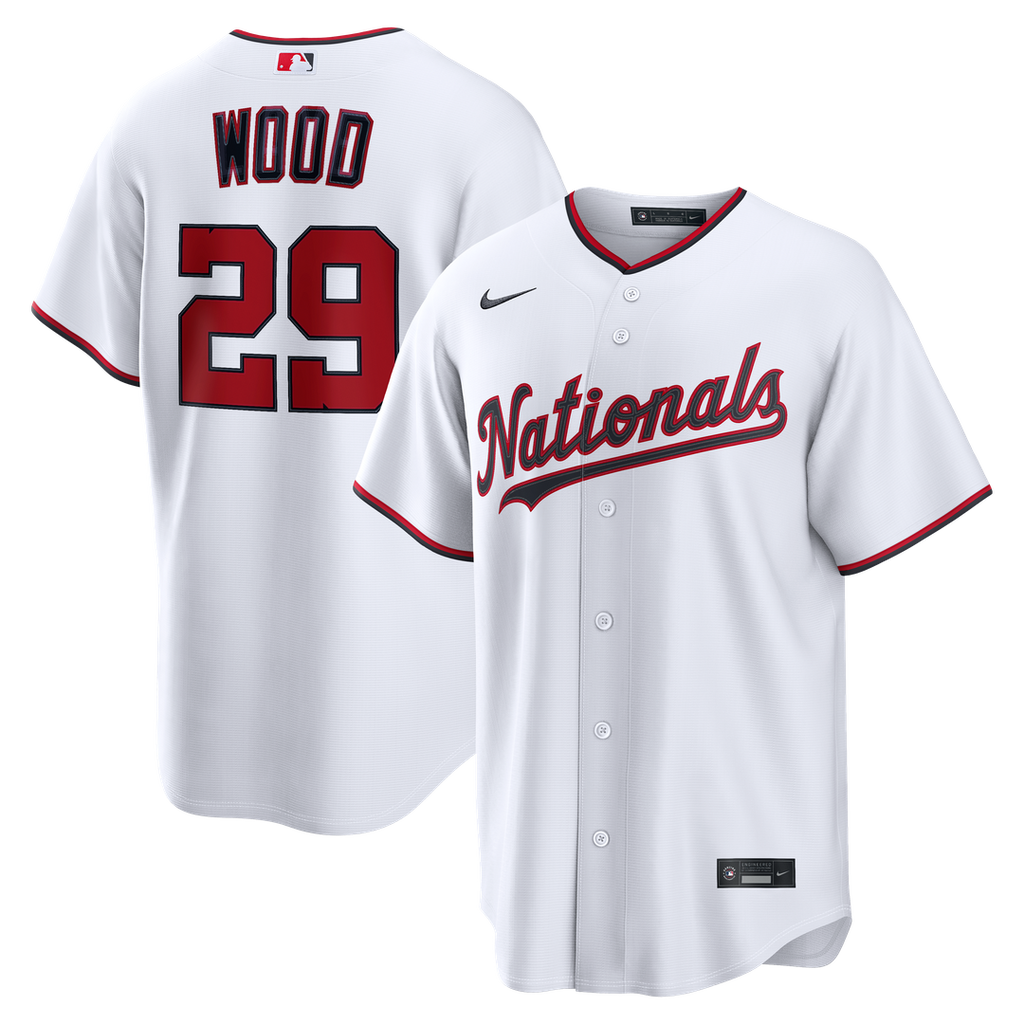 Washington Nationals James Wood Nike Home Replica Jersey - White Team Jersey Sports Fan Apparel