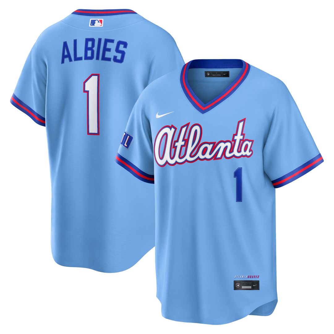 Atlanta Braves Ozzie Albies Nike 2026 City Connect Stadium Jersey - Powder Blue Team Jersey Sports Fan Apparel