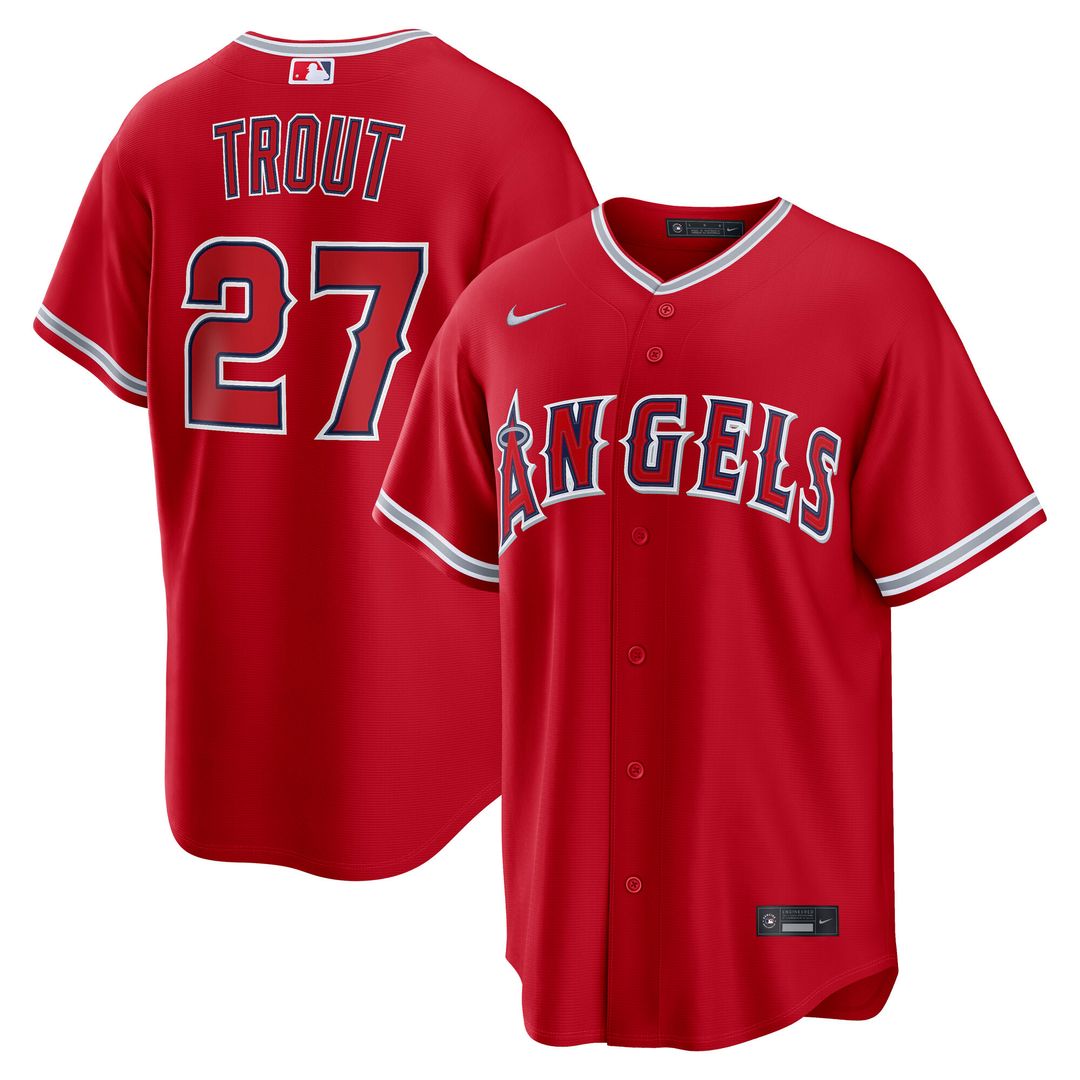 Los Angeles Angels Mike Trout Nike Alternate Replica Jersey - Red Team Jersey Sports Fan Apparel