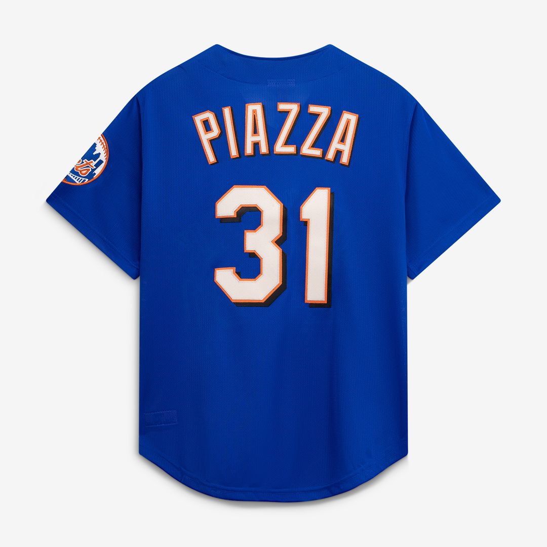 New York Mets Mike Piazza Mitchell & Ness Cooperstown Mesh Batting Practice Button - Up Jersey - Orange Team Jersey Sports Fan Apparel