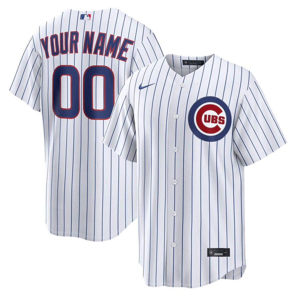 Chicago Cubs Nike Home Replica Custom Jersey - White Team Jersey Sports Fan Apparel